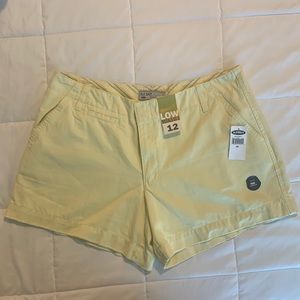 New with Tags - Old Navy Pale Yellow Low Waist Size 12 5in Inseam Mid Length